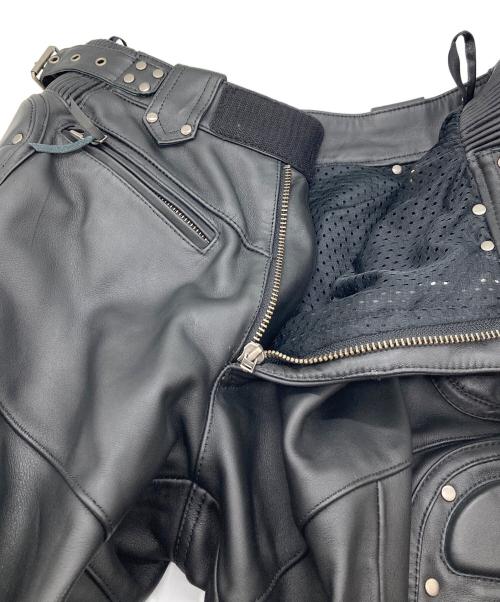 YELLOW CORN（イエローコーン）YeLLOW CORN (イエローコーン) チタニウムレザーパンツ　バイクパンツ　モータースポーツ ブラック サイズ:Lの古着・服飾アイテム