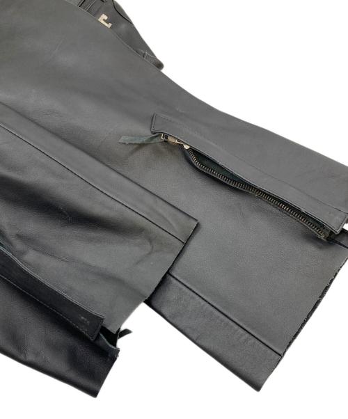 YELLOW CORN（イエローコーン）YeLLOW CORN (イエローコーン) チタニウムレザーパンツ　バイクパンツ　モータースポーツ ブラック サイズ:Lの古着・服飾アイテム
