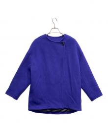 ROSSO（ロッソ）の古着「LaTorreノーカラーコート」｜ブルー