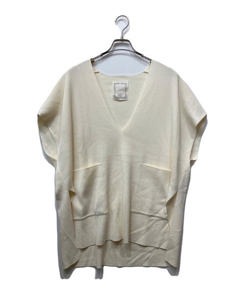 BEARDSLEY（ビアズリー）BEARDSLEY (ビアズリー) Vネックニットベスト アイボリー サイズ:Fの古着・服飾アイテム