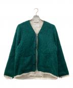 CAMIEL FORTGENSカミエルフォートヘンス）の古着「CARDI-V アルパカモヘアミックスカーディガン」｜グリーン
