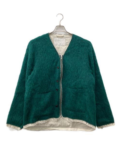 CAMIEL FORTGENS（カミエルフォートヘンス）CAMIEL FORTGENS (カミエルフォートヘンス) CARDI-V アルパカモヘアミックスカーディガン グリーン サイズ:下記参照の古着・服飾アイテム