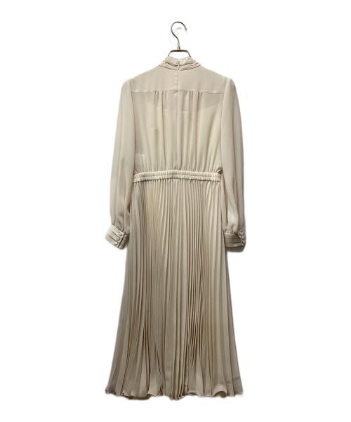 ANAYI（アナイ）ANAYI (アナイ) シアードビーボウタイプリーツ ワンピース ベージュ サイズ:36の古着・服飾アイテム