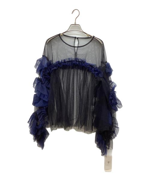 ANDRESD（アンドレスド）ANDRESD (アンドレスド) decorative tulle topsギャザーチュールトップス ブラック サイズ:Fの古着・服飾アイテム