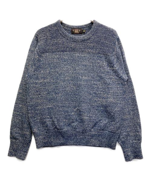 RRL（ダブルアールエル）RRL (ダブルアールエル) RRL コットン クルーネックニット ブルー サイズ:Lの古着・服飾アイテム