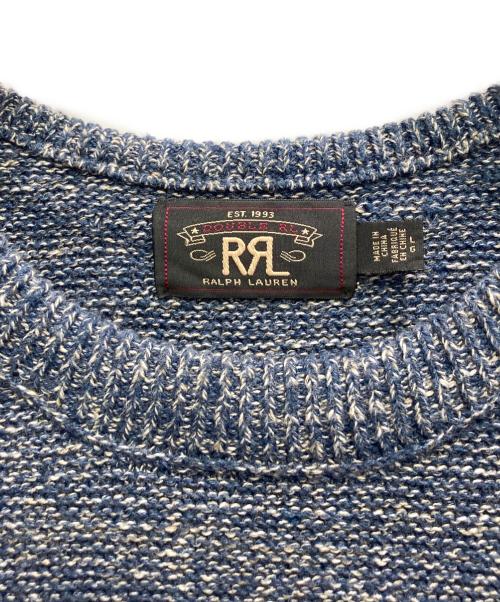 RRL（ダブルアールエル）RRL (ダブルアールエル) RRL コットン クルーネックニット ブルー サイズ:Lの古着・服飾アイテム