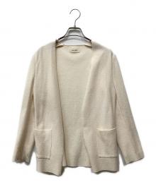 DES PRES（デ プレ）の古着「プチブークレーミラノリブノーカラージャケット」｜アイボリー