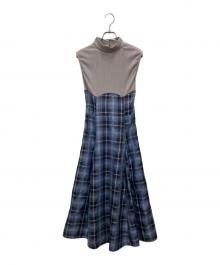 DazzliN（ダズリン）の古着「切替ワンピース」｜ブルー