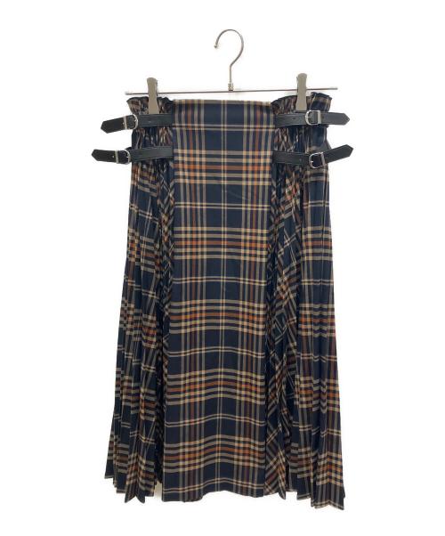 FOXEY NEWYORK（フォクシーニューヨーク）FOXEY NEWYORK (フォクシーニューヨーク) ラファイエットスカート ネイビー×ベージュ サイズ:38の古着・服飾アイテム