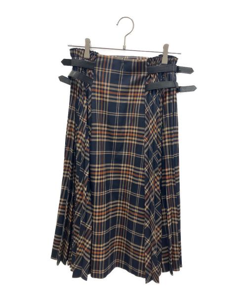 FOXEY NEWYORK（フォクシーニューヨーク）FOXEY NEWYORK (フォクシーニューヨーク) ラファイエットスカート ネイビー×ベージュ サイズ:38の古着・服飾アイテム