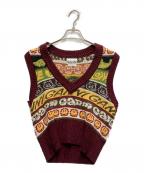 GANNIガニー）の古着「RECYCLED WOOL SMILEY KNIT」｜ワインレッド