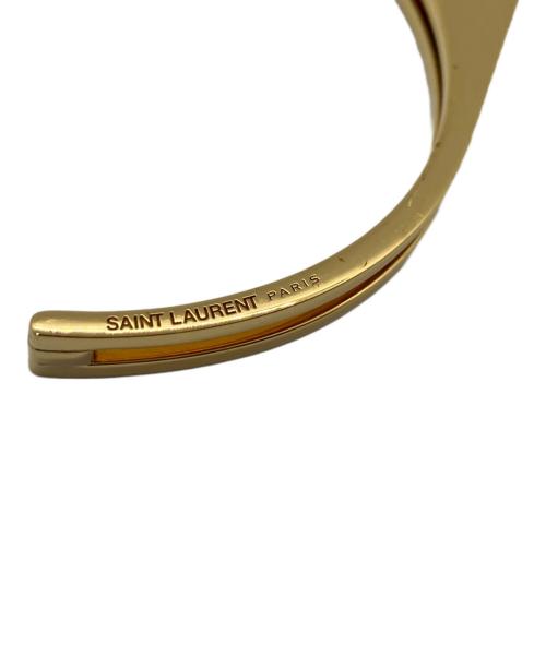 Saint Laurent Paris（サンローランパリ）Saint Laurent Paris (サンローランパリ) Geometric Gold-Tone Cuff ゴールド サイズ:Mの古着・服飾アイテム