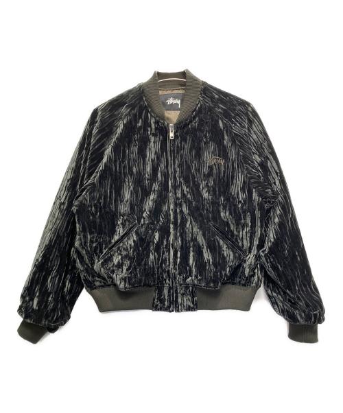 stussy（ステューシー）stussy (ステューシー) ベロアブルゾン グリーン サイズ:Mの古着・服飾アイテム
