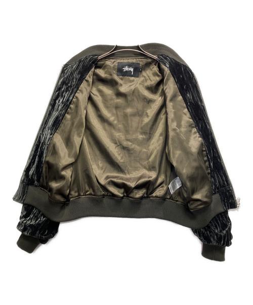 stussy（ステューシー）stussy (ステューシー) ベロアブルゾン グリーン サイズ:Mの古着・服飾アイテム