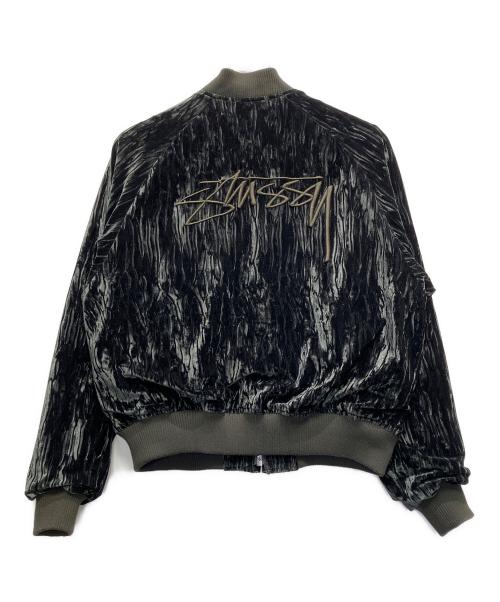 stussy（ステューシー）stussy (ステューシー) ベロアブルゾン グリーン サイズ:Mの古着・服飾アイテム