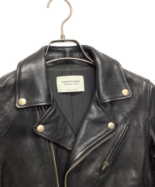 beautiful people（ビューティフルピープル）beautiful people (ビューティフルピープル) ラムレザージャケット ブラック サイズ:150の古着・服飾アイテム