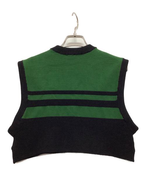 UN3D.（アンスリード）UN3D. (アンスリード) 2トーンボーダーニットベストセットシャツ グリーン×ブラック サイズ:36の古着・服飾アイテム