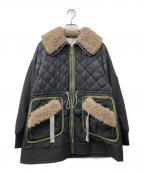 UN3D.アンスリード）の古着「ファブリックミックスミドルコート」｜ブラック