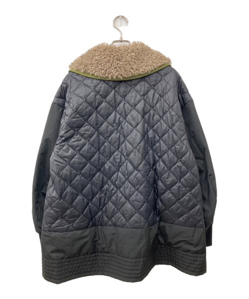 UN3D.（アンスリード）UN3D. (アンスリード) ファブリックミックスミドルコート ブラック サイズ:36の古着・服飾アイテム