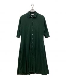 LACOSTE（ラコステ）の古着「ベルトデザインロングポロシャツドレス」｜グリーン