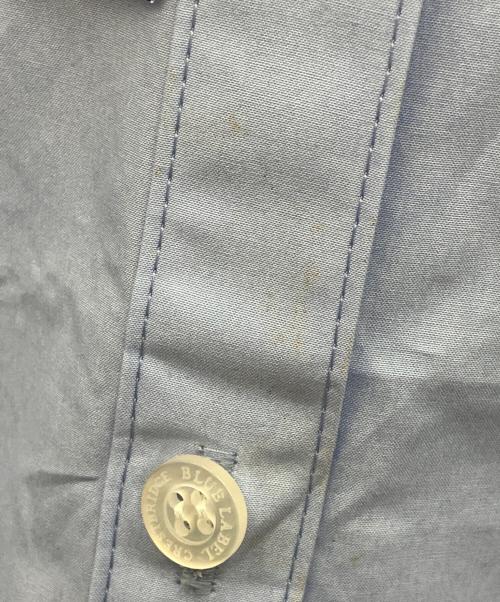 BLUE LABEL CRESTBRIDGE（ブルーレーベルクレストブリッジ）BLUE LABEL CRESTBRIDGE (ブルーレーベルクレストブリッジ) プレミアムブロードブラウス ブルー サイズ:36の古着・服飾アイテム