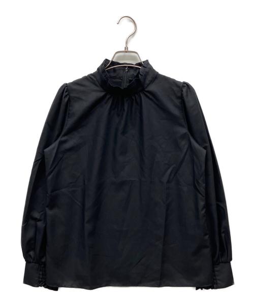 BLUE LABEL CRESTBRIDGE（ブルーレーベルクレストブリッジ）BLUE LABEL CRESTBRIDGE (ブルーレーベルクレストブリッジ) フリルネックボウタイブラウス ブラック サイズ:36 未使用品の古着・服飾アイテム