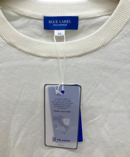 BLUE LABEL CRESTBRIDGE（ブルーレーベルクレストブリッジ）BLUE LABEL CRESTBRIDGE (ブルーレーベルクレストブリッジ) 半袖ニット　半袖カットソー ホワイト サイズ:38 未使用品の古着・服飾アイテム