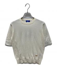 BLUE LABEL CRESTBRIDGE（ブルーレーベルクレストブリッジ）の古着「半袖ニット　半袖カットソー」｜ホワイト