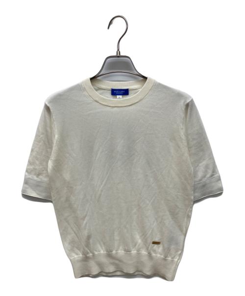 BLUE LABEL CRESTBRIDGE（ブルーレーベルクレストブリッジ）BLUE LABEL CRESTBRIDGE (ブルーレーベルクレストブリッジ) 半袖ニット　半袖カットソー ホワイト サイズ:38 未使用品の古着・服飾アイテム