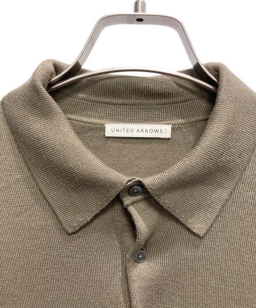 UNITED ARROWS（ユナイテッドアローズ）UNITED ARROWS (ユナイテッドアローズ) ウールニットポロシャツ ブラウン サイズ:Mの古着・服飾アイテム