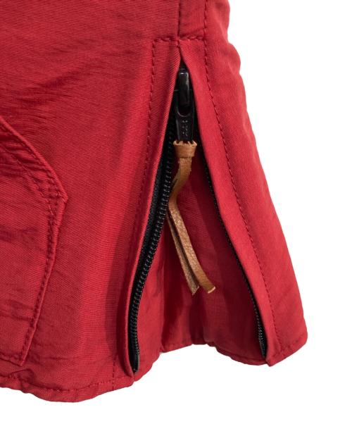 KAPITAL（キャピタル）KAPITAL (キャピタル) レザー切替ベスト　裏オルテガ柄 レッド×グレー サイズ:0の古着・服飾アイテム