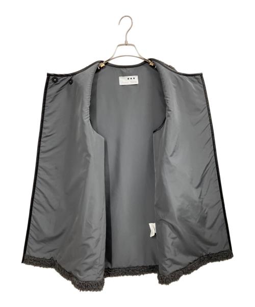 THREE DOTS（スリードッツ）THREE DOTS (スリードッツ) プードルボア ロングベスト ブラック サイズ:Sの古着・服飾アイテム