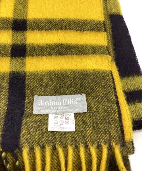 JOSHUA ELLIS（ジョシュア エリス）JOSHUA ELLIS (ジョシュア エリス) カシミヤチェックストール イエロー×ブラックの古着・服飾アイテム