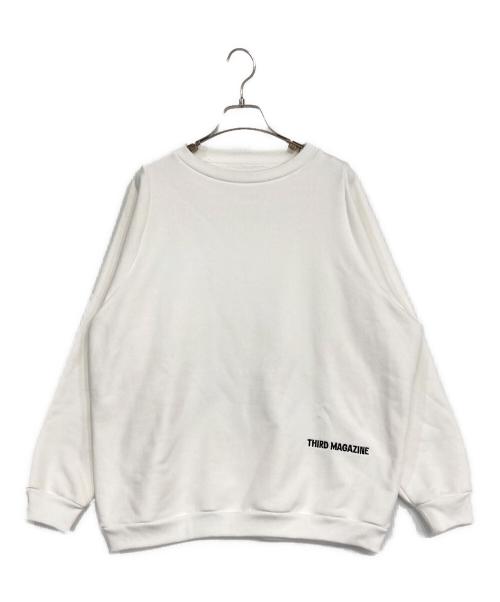 THIRD MAGAZINE（サードマガジン）THIRD MAGAZINE (サードマガジン) ロゴ刺繍裏毛スウェット ホワイト サイズ:SIZE 9の古着・服飾アイテム