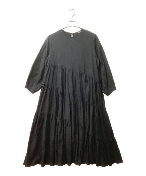 Curensology（カレンソロジー）Curensology (カレンソロジー) フローティアードワンピース ブラック サイズ:36の古着・服飾アイテム