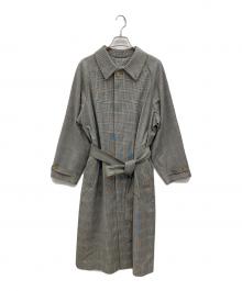 MACKINTOSH PHILOSOPHY（マッキントッシュ フィロソフィー）の古着「チェックステンカラーコート」｜ブラック