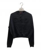 CABANキャバン）の古着「コットンカシミヤ クルーネックカーディガン」｜ブラック