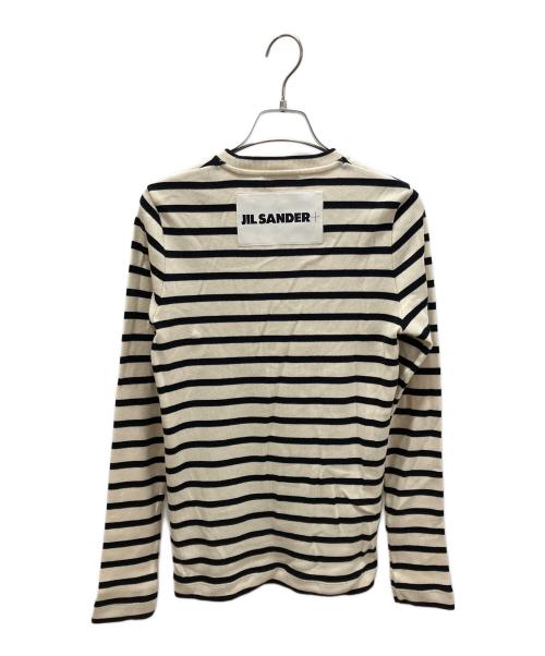 JIL SANDER+（ジルサンダープラス）JIL SANDER+ (ジルサンダープラス) Logo Patch Striped T-Shirt アイボリー サイズ:XSの古着・服飾アイテム