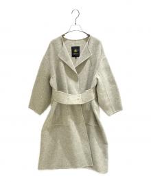 DRAWER（ドゥロワー）の古着「ダブルフェイスベルトロングコート　6525-234-0704」｜グレー