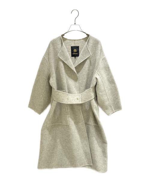 DRAWER（ドゥロワー）DRAWER (ドゥロワー) ダブルフェイスベルトロングコート　6525-234-0704 グレー サイズ:36の古着・服飾アイテム