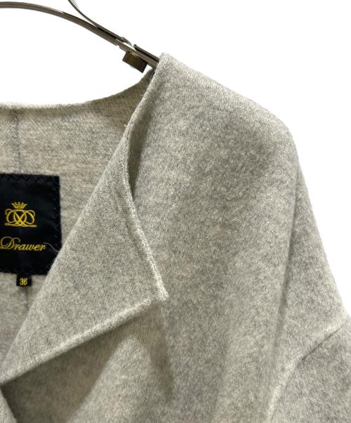 DRAWER（ドゥロワー）DRAWER (ドゥロワー) ダブルフェイスベルトロングコート　6525-234-0704 グレー サイズ:36の古着・服飾アイテム