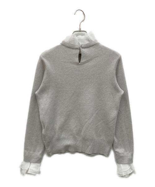 UNITED ARROWS（ユナイテッドアローズ）UNITED ARROWS (ユナイテッドアローズ) オーガンジー ラッフルフリル 4WAY ニット グレー サイズ:FREE 未使用品の古着・服飾アイテム