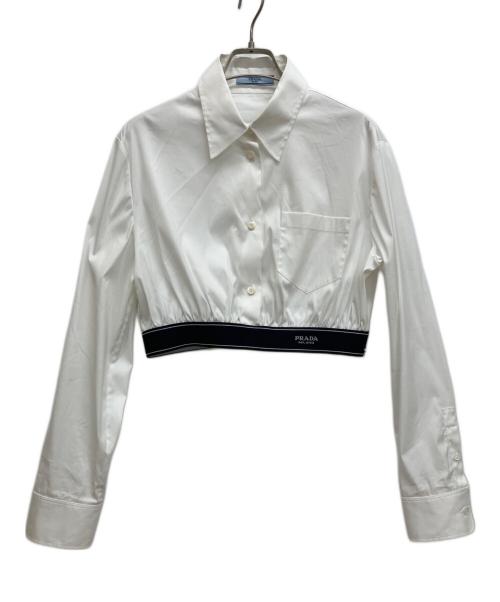 PRADA（プラダ）PRADA (プラダ) ポプリンストレッチシャツ ホワイト サイズ:44の古着・服飾アイテム