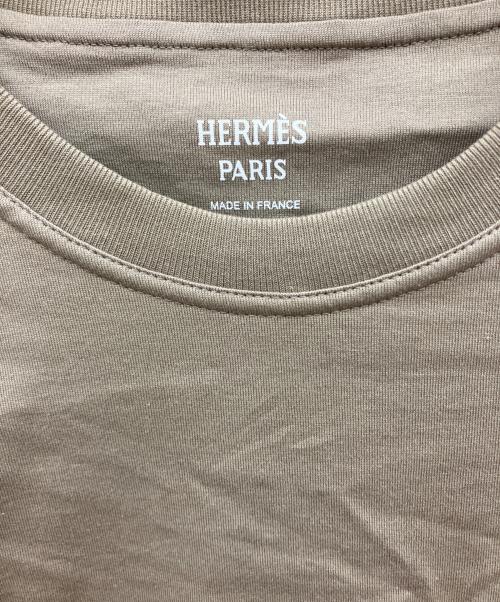 HERMES（エルメス）HERMES (エルメス) 刺繍ポケットTシャツ モカ サイズ:40の古着・服飾アイテム