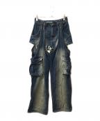 SPIRALGIRLスパイラルガール）の古着「2WAYカーゴオーバーダイデニム」｜ブルー