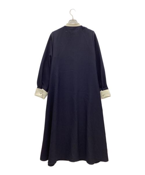 SHIPS any（シップスエニィ）SHIPS any (シップスエニィ) ダブルクロス Aライン シャツワンピース ネイビー サイズ:Fの古着・服飾アイテム