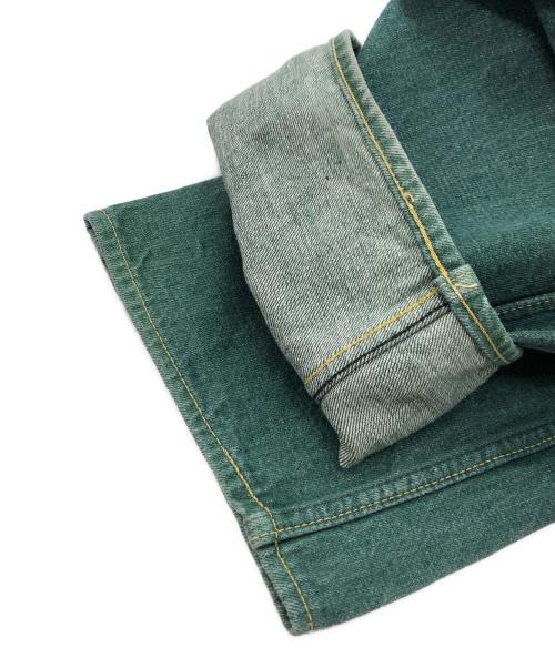KAPITAL（キャピタル）KAPITAL (キャピタル) 草木染め シンチバック セルビッチ デニムパンツ グリーン サイズ:38の古着・服飾アイテム