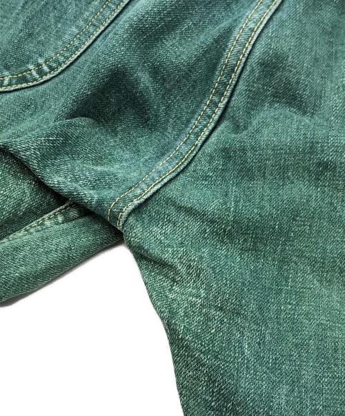 KAPITAL（キャピタル）KAPITAL (キャピタル) 草木染め シンチバック セルビッチ デニムパンツ グリーン サイズ:38の古着・服飾アイテム