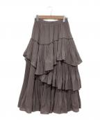 Snidelスナイデル）の古着「ボリュームティアードスカート」｜ブラウン