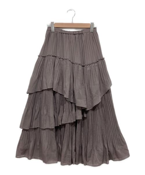 Snidel（スナイデル）Snidel (スナイデル) ボリュームティアードスカート ブラウン サイズ:1の古着・服飾アイテム